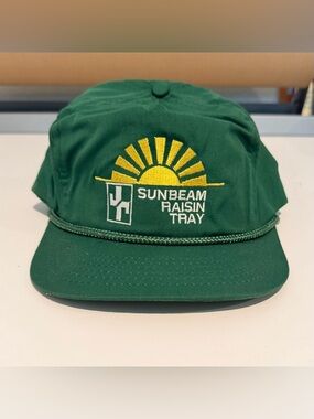 Vintage Trucker Hat Snap Back Sunbeam Rasin Tray 80s Agricultural